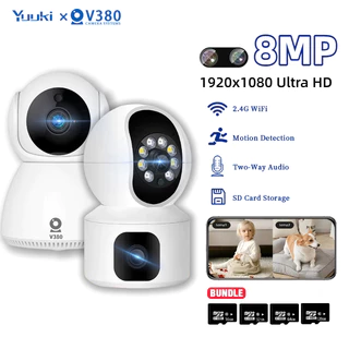 [COD] V380 Pro Dual Lens CCTV Smart Wifi Full HD 8MP Two Way Audio Night Vision Jarak Jauh HP