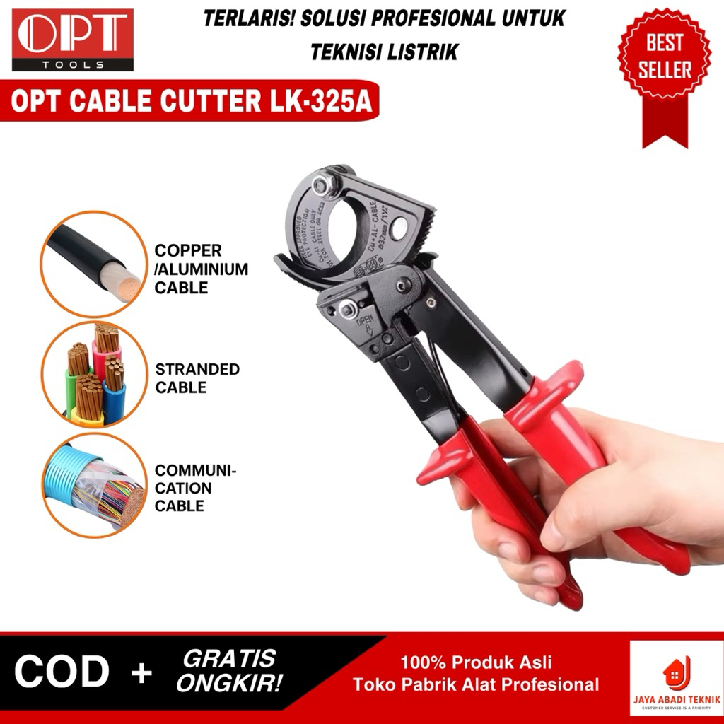 Jual Pemotong Kabel Besar Tembaga Aluminium – Cable Cutter OPT LK-325A ...