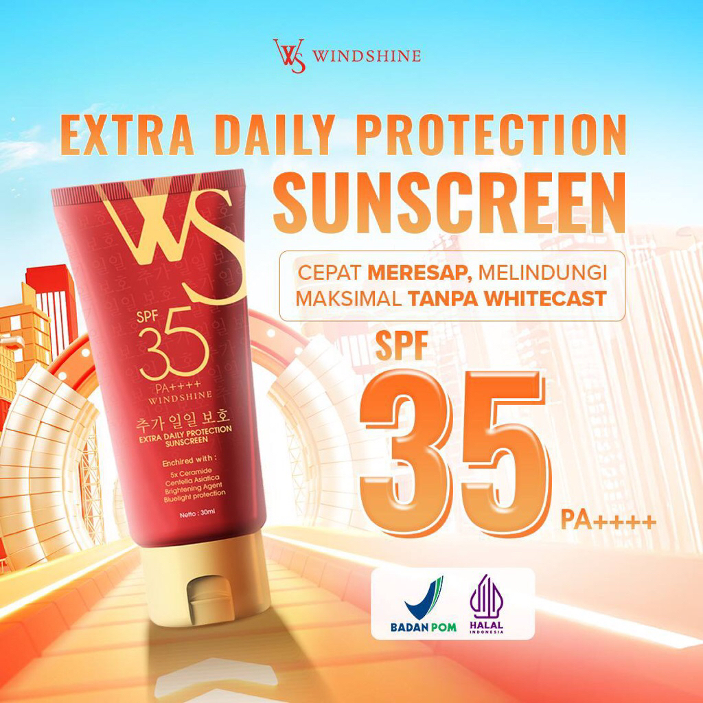 Jual Windshine Sunscreen SPF 35 PA++++ (Aman Bumil, Busui dan Anak 8th ...