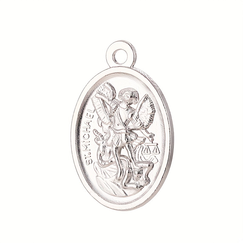 5 Pcs Perak Malaikat Dua Sisi Saint Michael Tokoh Agama 2