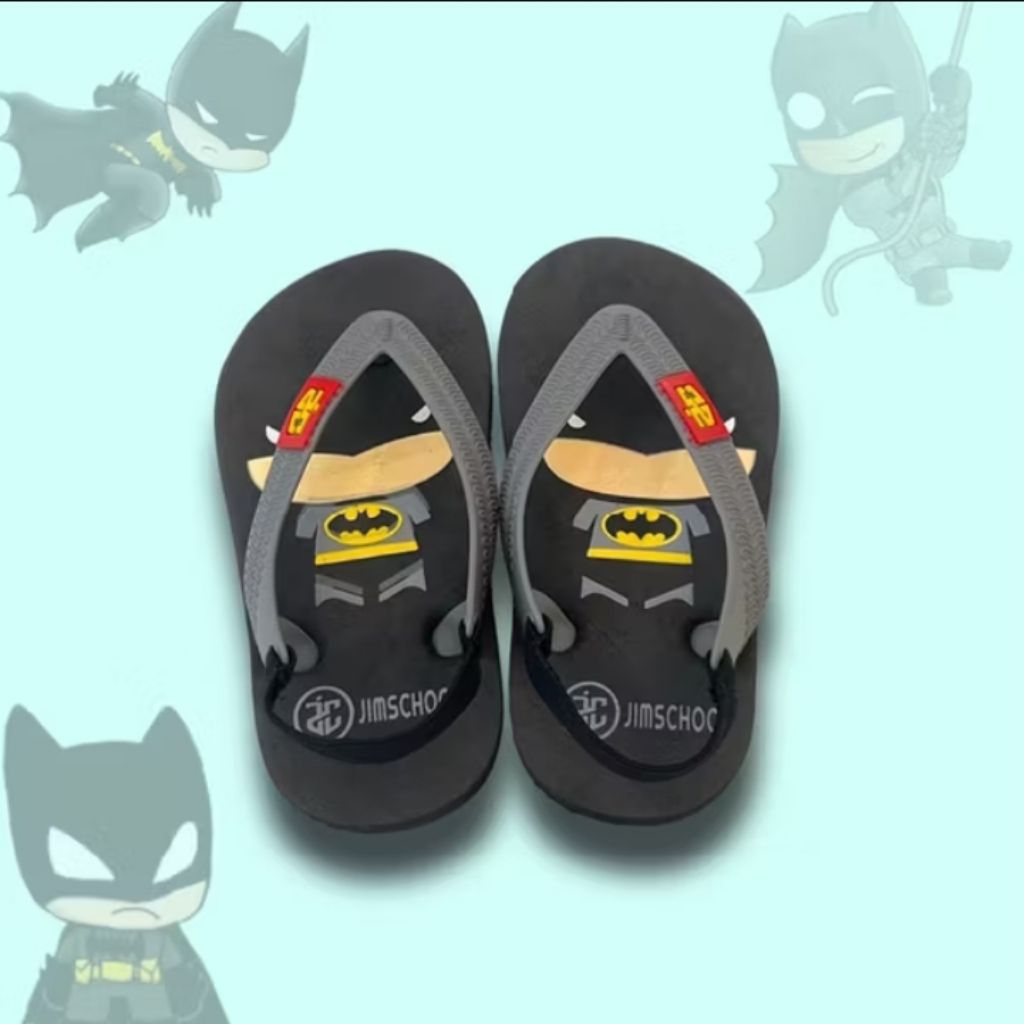 Jual Sandal Anak Baby Karakter Batman Spiderman /Sendal Anak Kids