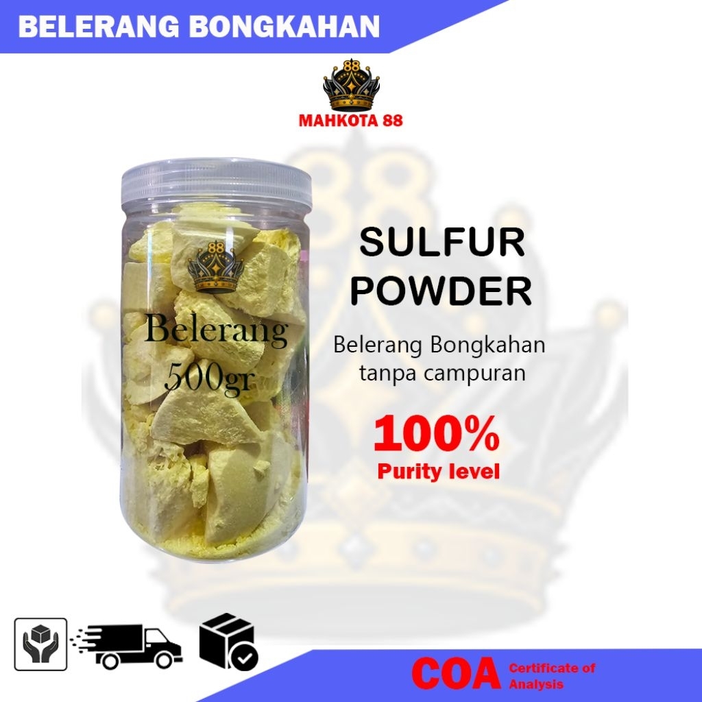 Jual Belerang Bongkahan 500gram / Belerang Sulfur / Sulfur Bongkahan ...