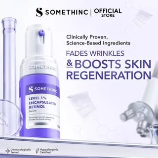 SOMETHINC Level 1% Encapsulated Retinol Serum - Menyamarkan Tekstur Kulit & Garis Halus, Serum Anti Aging, Mencegah Kerutan dan Pori Pori besar. Dark Spot, Renewal, Brighten, Smoothing Essence, & Prevent Premature, Retinol Pemula