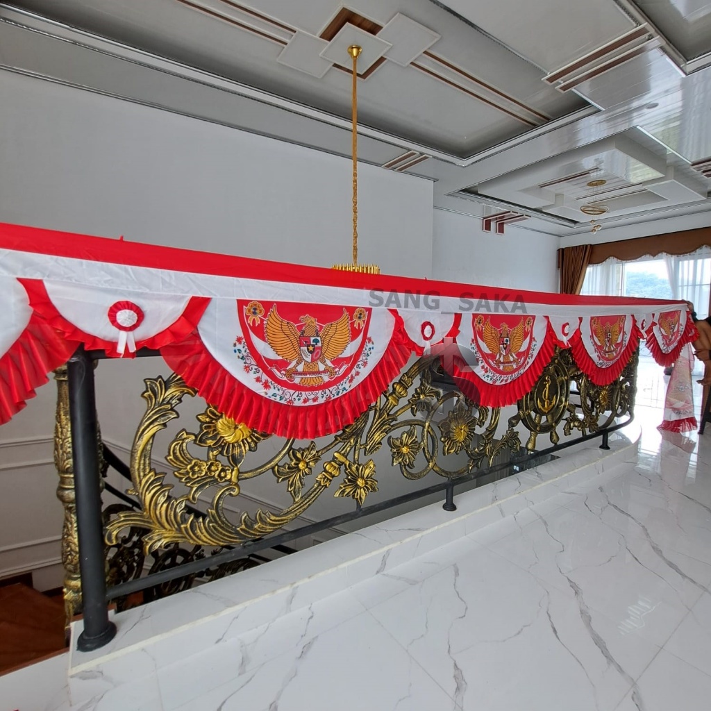 Jual BENDERA BACKGROUND RUMBAI GARUDA BATIK PANJANG 10 METER MERAH ...