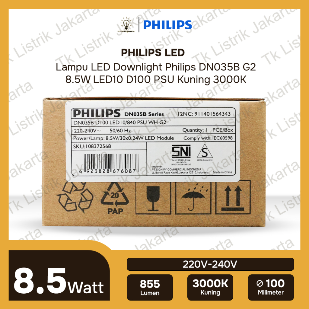 Jual Lampu LED Downlight Philips DN035B G2 8.5W LED10 D100 PSU | Shopee ...