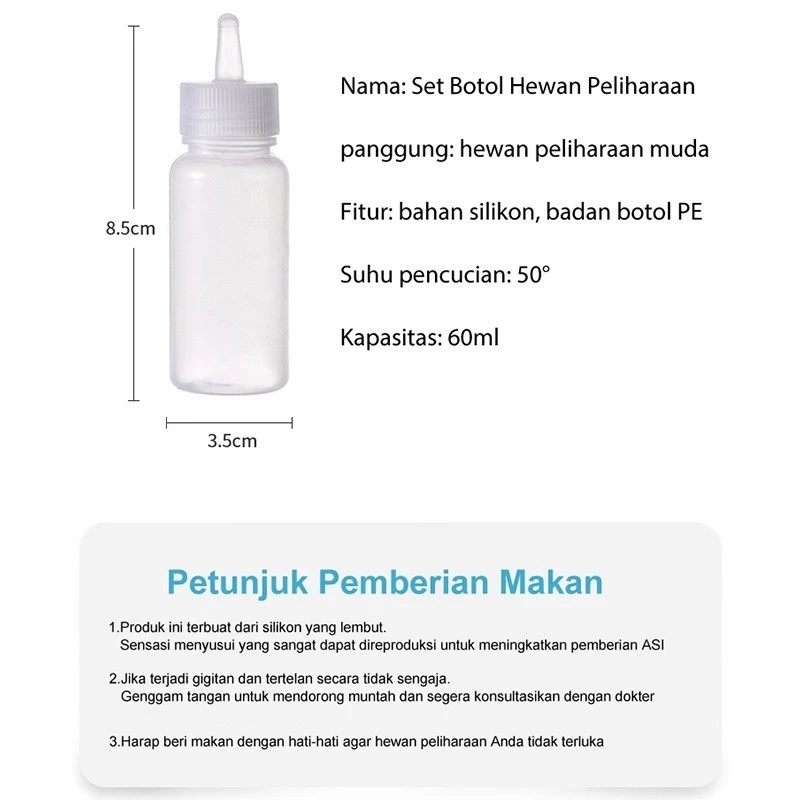 Product image Newborn Kitten Pacifier Cat Milk Pacifier Bottle Cat Dog + Brush+Dot 2