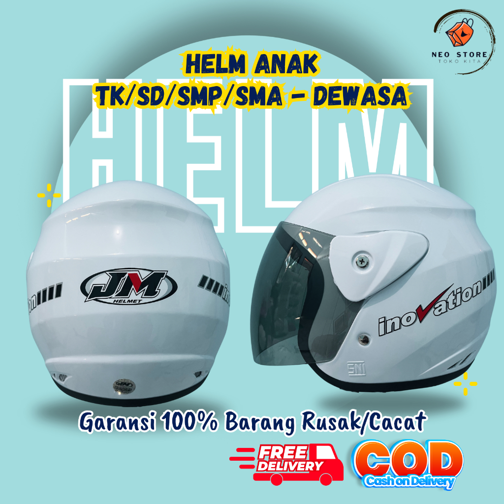 Jual Helm Remaja Dewasa SNI Original Half Face Warna Putih – Helm Modis ...