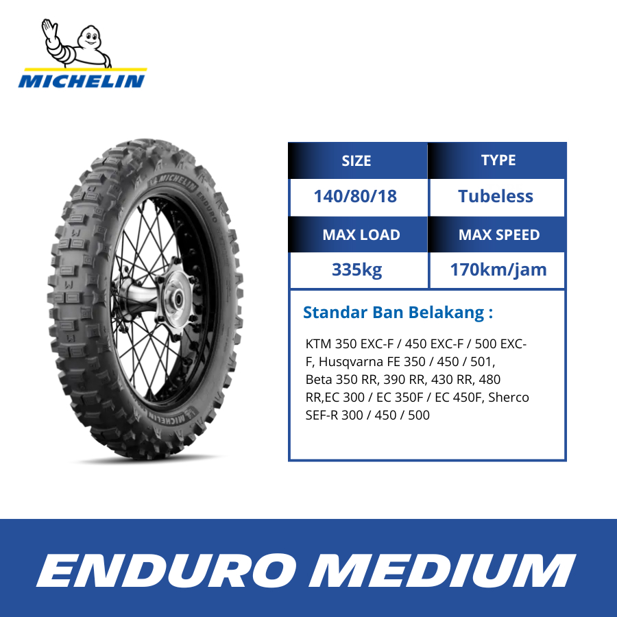 Jual Ban Belakang Motor Trail Michelin Enduro Medium Size 140-80 R18 ...