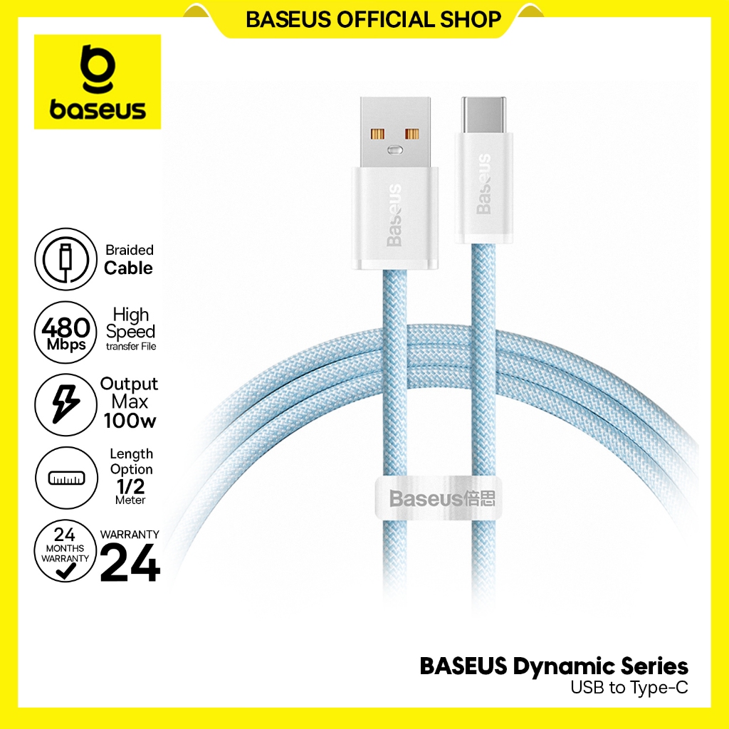 Jual Baseus Kabel Data Dynamic USB to Type-C 100W 1M/2M Fast Charging ...