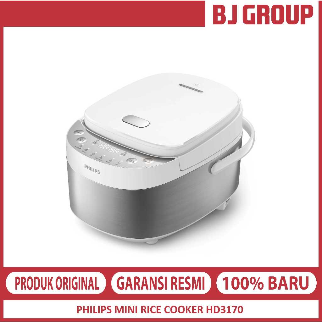 Jual Philips 0.85L Digital Mini Rice Cooker HD3170/33 - White, Inner ...