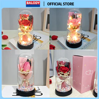 BALODY Lampu Bunga LED Tulip Mawar Dekorasi Gift Box Bunga Mawar Love Rose Hadiah Valentine Hari