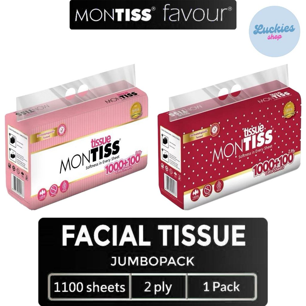 Jual Montiss Facial Tissue 1100 Sheets Lembar Tisu Tissu Kering 2ply 2 ...