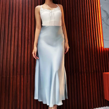 Luxxite_co BISA INSTANT SAMEDAY Rok Satin Wanita Rok Satin Panjang Rok Satin Flowy Anti Kusut