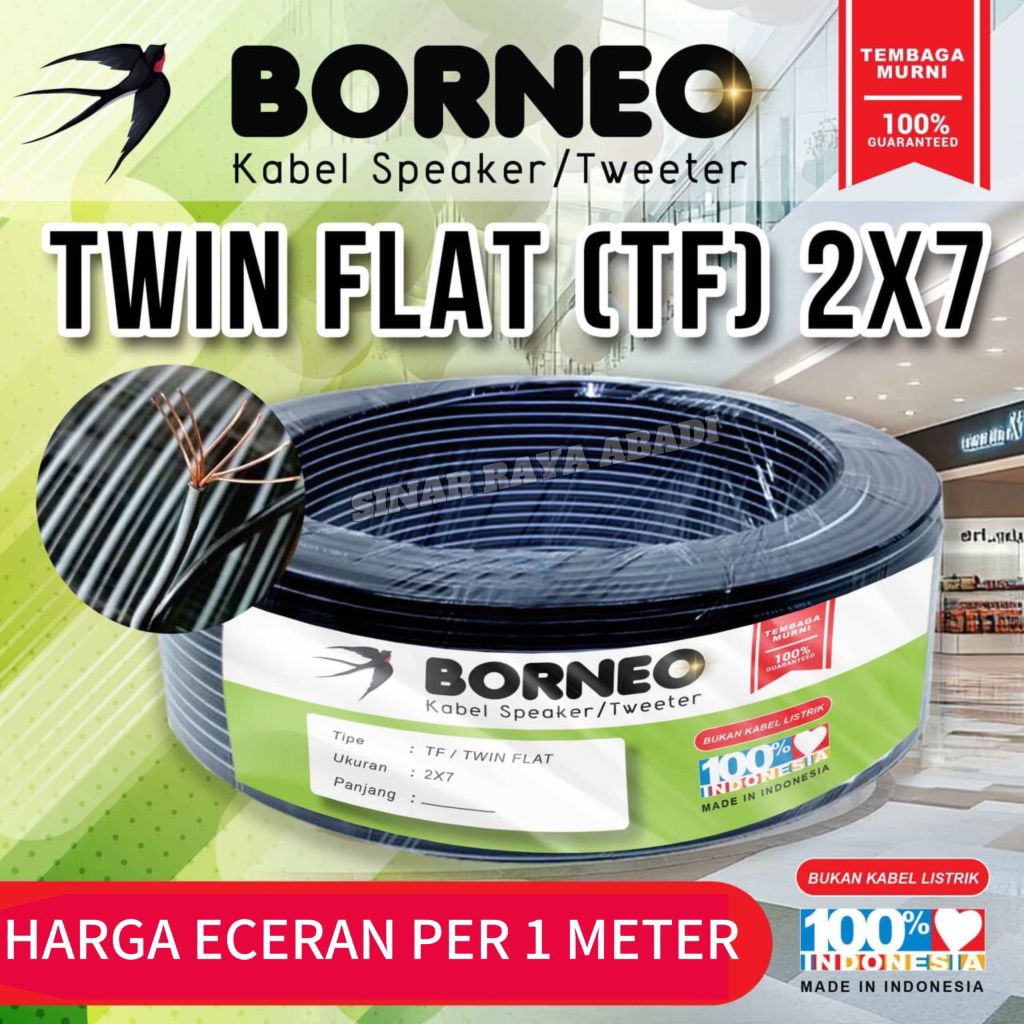 Jual JUAL ECER!!! Kabel Speaker / Tweeter Hitam Putih 2x7 / 0,30 Twin ...