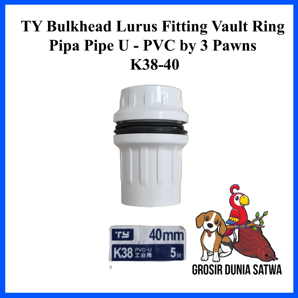 Jual TY Bulkhead Lurus Fitting Vault Ring Pipa Pipe U - PVC by 3 Pawns ...