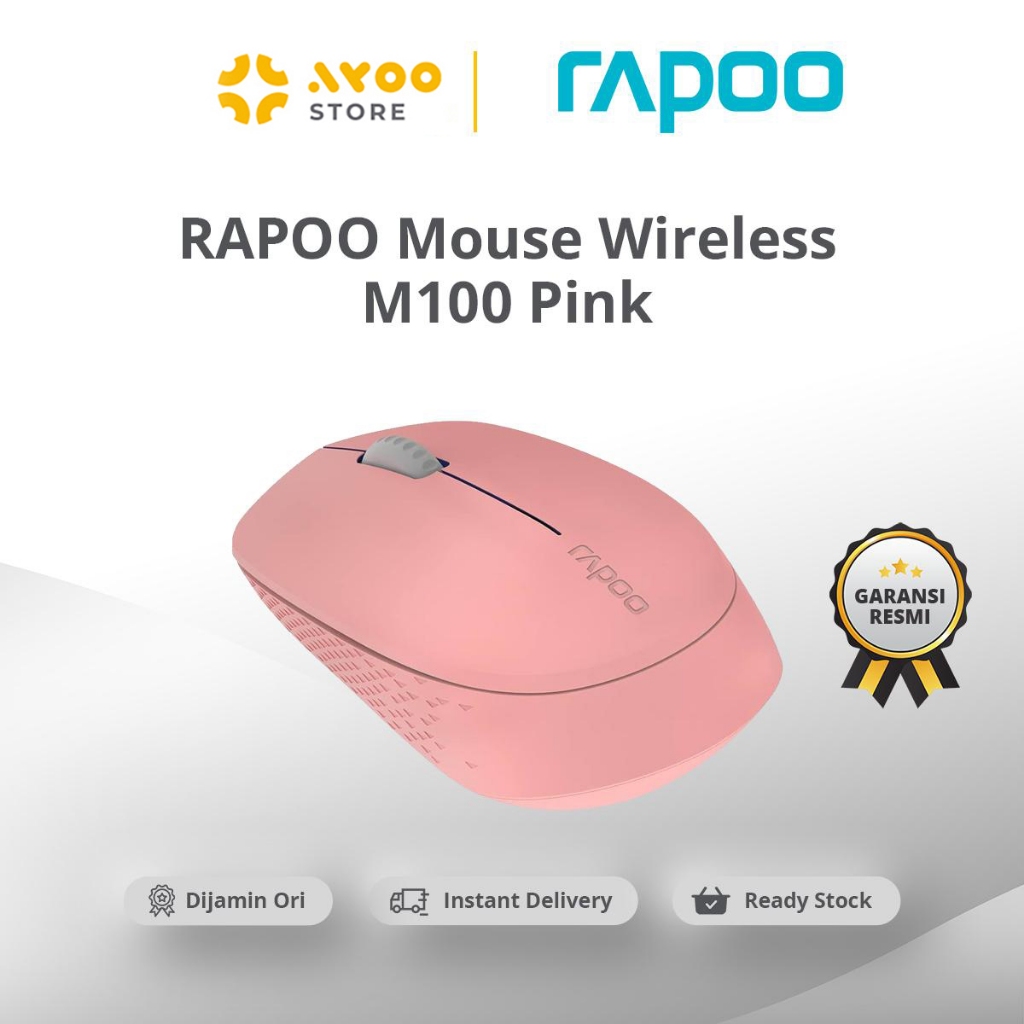Jual RAPOO Mouse Wireless M100 Pink | Shopee Indonesia
