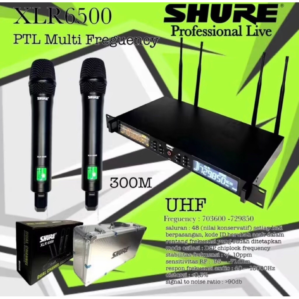 Jual mic wireless sure xlr 6500 kualitas terbaik uhf 300 meter | Shopee ...