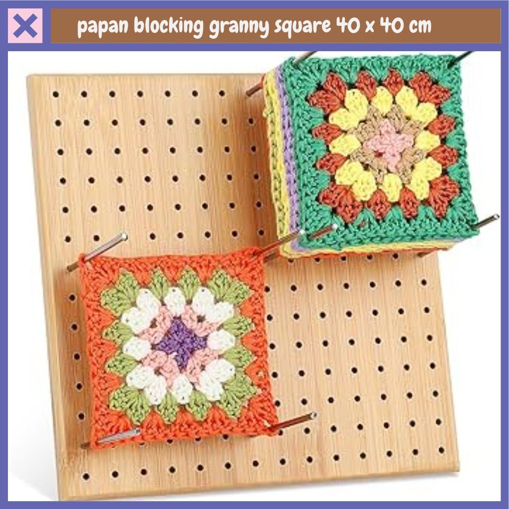Jual Papan Blocking Rajut Granny Square 40x40 cm – Bonus Stik Stainless ...