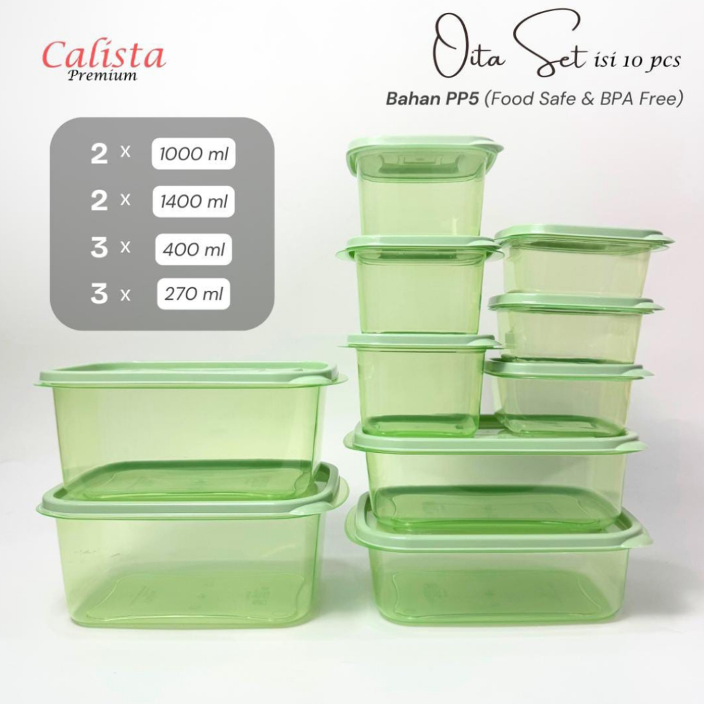 Jual KONTAINER MAKANAN CALISTA OITA PUTIH BENING 1 SET 10 PCS FOOD ...