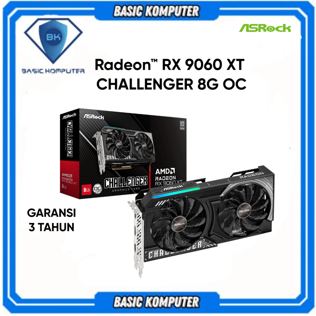 Jual VGA ASRock AMD Radeon RX 9060 XT Challenger OC Edition 8G RX ...