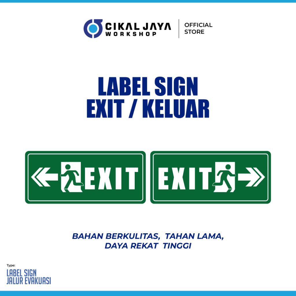 Jual Stiker Label Sign EXIT / KELUAR / Rambu keluar | Shopee Indonesia