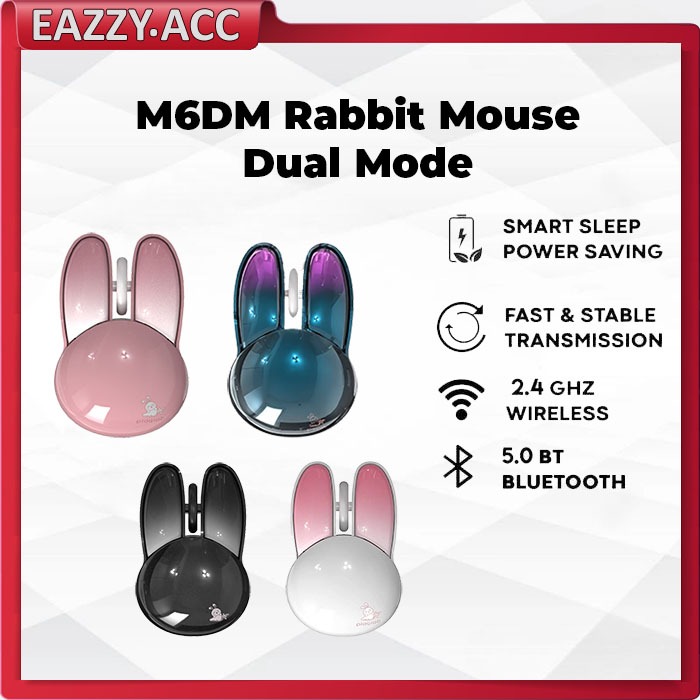 Jual Mouse Dual Mode Bluetooth + Wireless Mofii M6DM Rabbit Ear ...