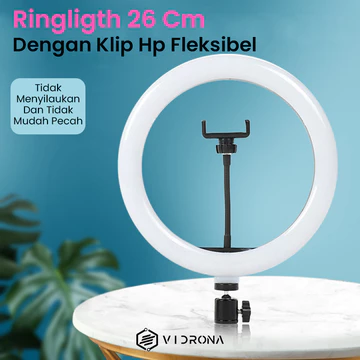 VIDRONA ELK 27 Ring Light 26cm Lampu Selfie LED Dengan Stand Untuk Make Up Live Streaming Vlog