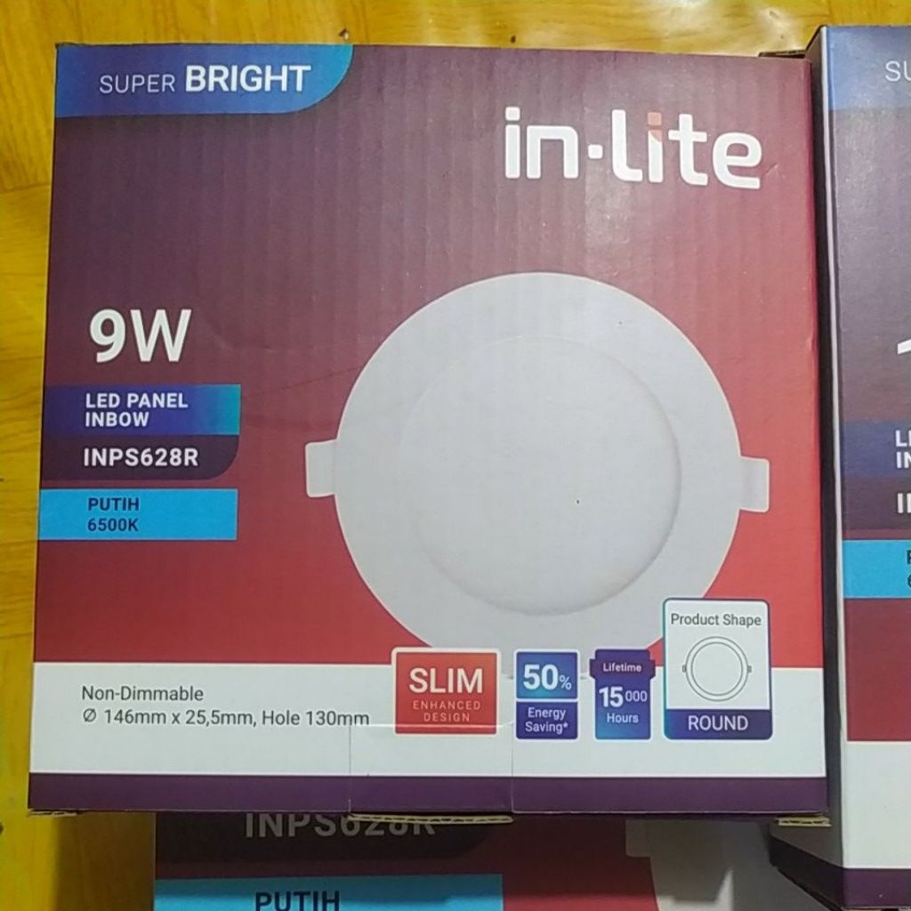 Jual lampu led panel downlight inbow Inlite INPS628R slim 9watt, 12watt ...
