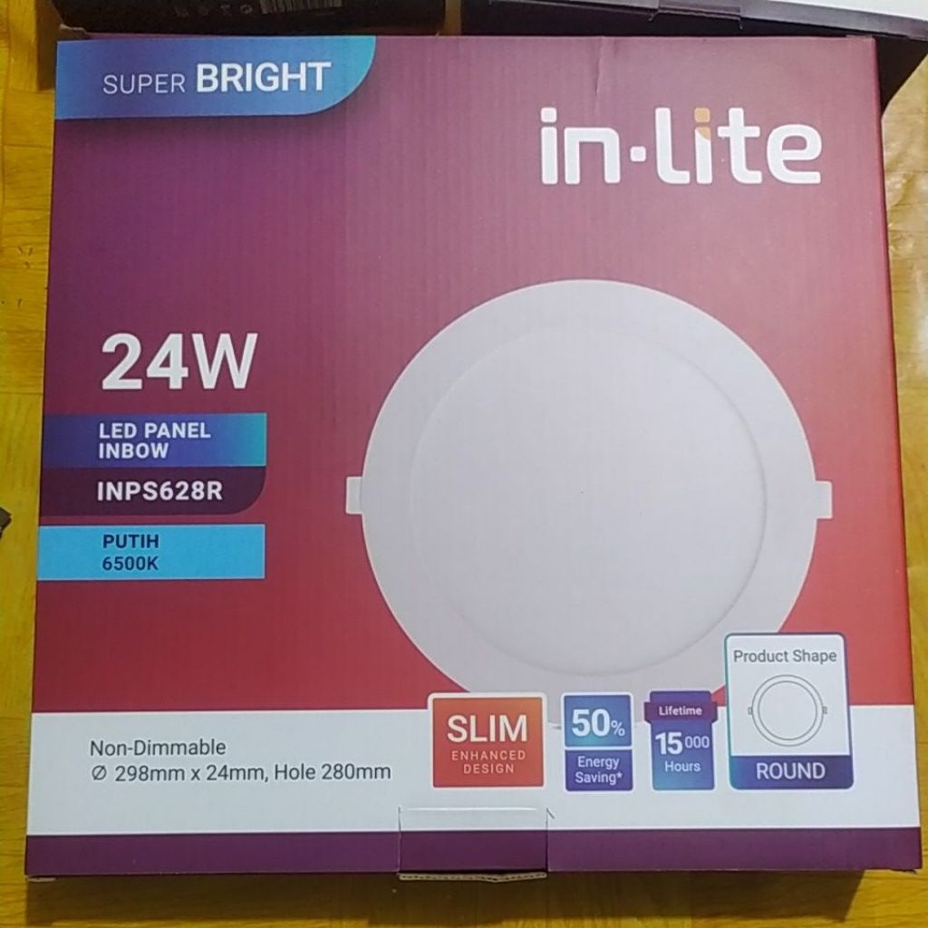 Jual lampu led panel downlight inbow Inlite INPS628R slim 9watt, 12watt ...