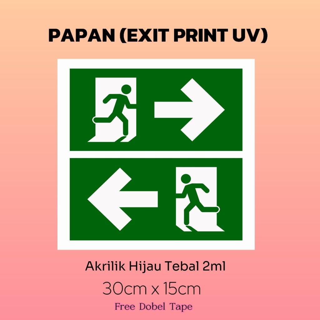Jual Akrilik signage / Papan penanda EXIT (print uv) tebal 2mm | Shopee ...