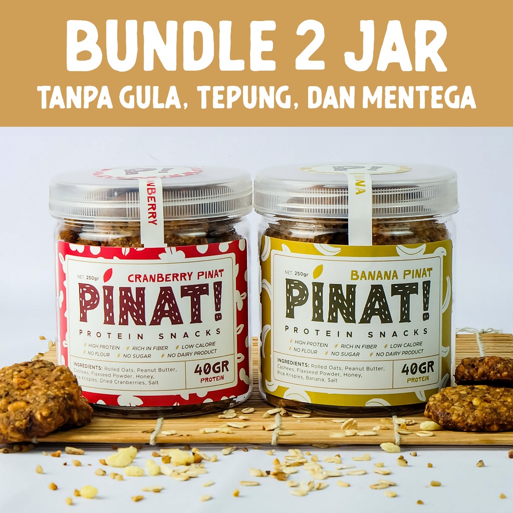 Jual PINAT | Peanut Oatmeal High Protein Diet Cookies | Bundle 2 Pinat ...