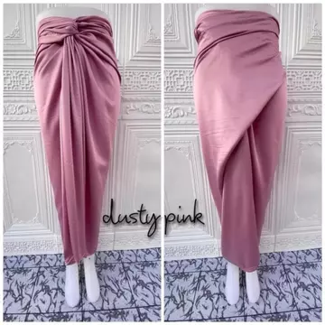 Rok Lilit Instan Satin Plus Gesper Rok Lilit Polos Rok Lilit Satin Jatuh Dan Mengkilap Satin