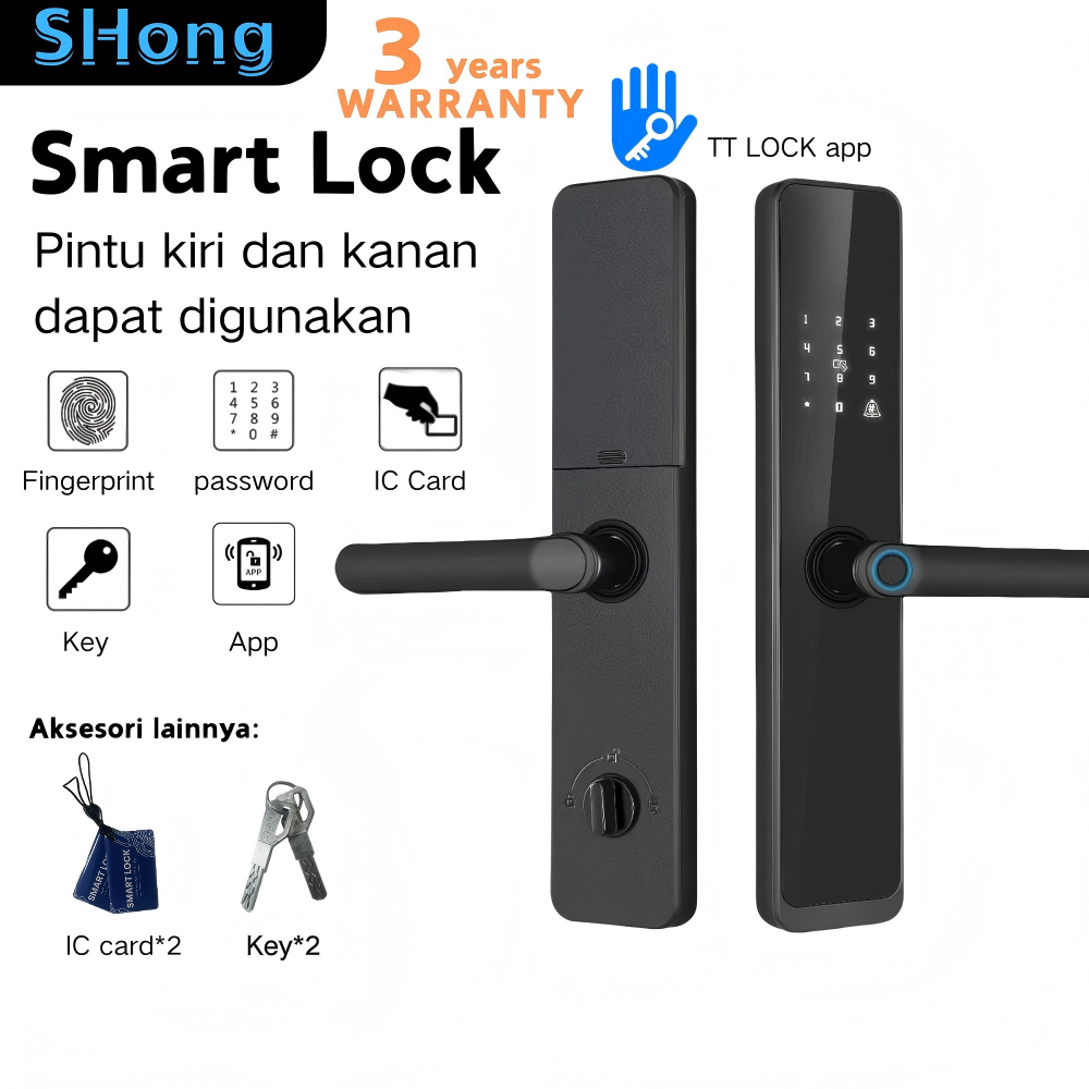 Jual Smart Lock Kunci Pintu Digital Smart Fingerprint Doorlock Card ...
