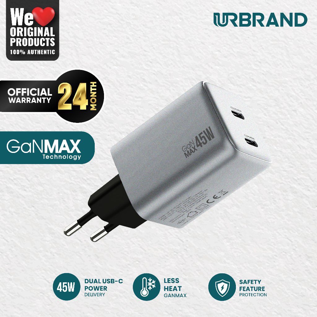 Jual Urbrand GC45 Ultra Compact GanMax Wall Charger PD45W Maxpower ...
