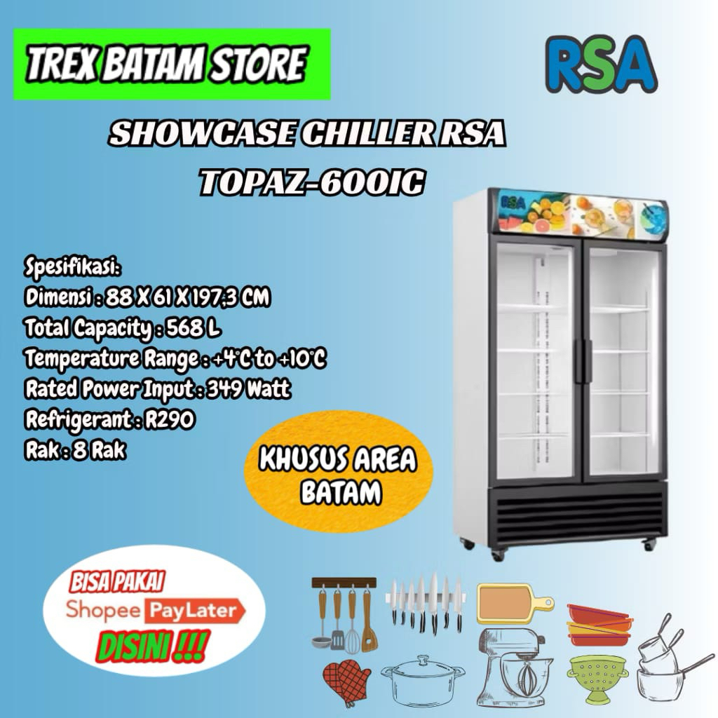Jual SHOWCASE 2 PINTU RSA TOPAZ 600 IC 568 LITER GARANSI RESMI [ BATAM ...