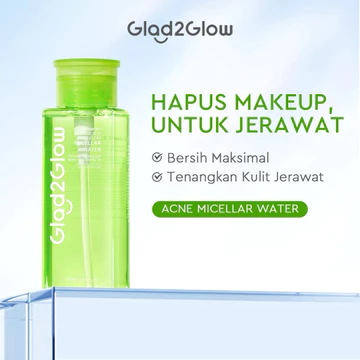 BPOM GLAD2GLOW G2G Micellar Water Cherry Mugwort Vita C Tremella Pore Brightening (130 230