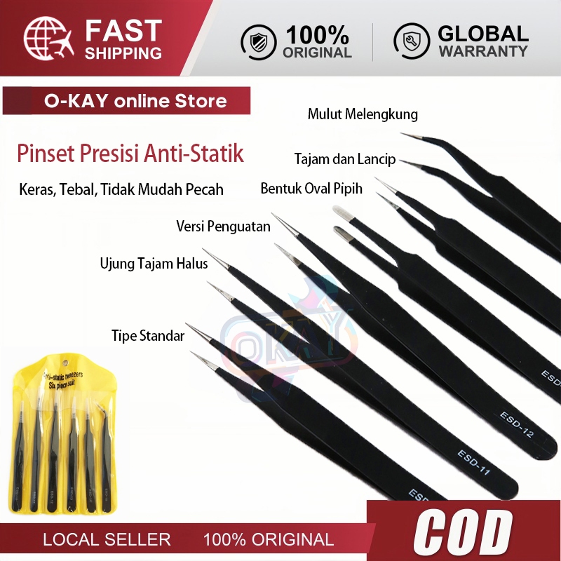Jual 6 Buah Pinset Presisi, Set Pinset Anti Karat | Shopee Indonesia
