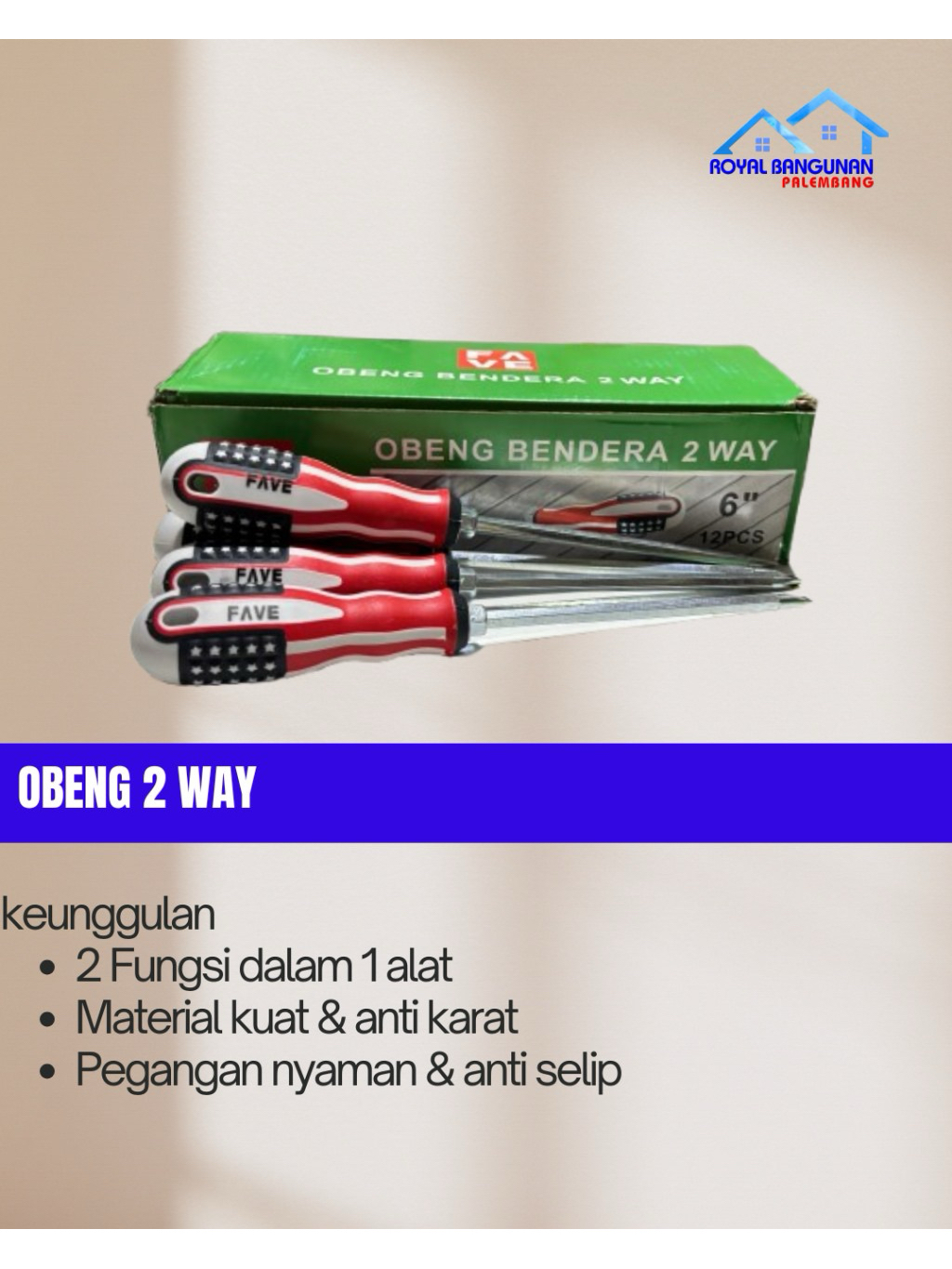 Jual Obeng 2 Way FIT – Obeng Plus Minus Gagang Nyaman & Multifungsi ...