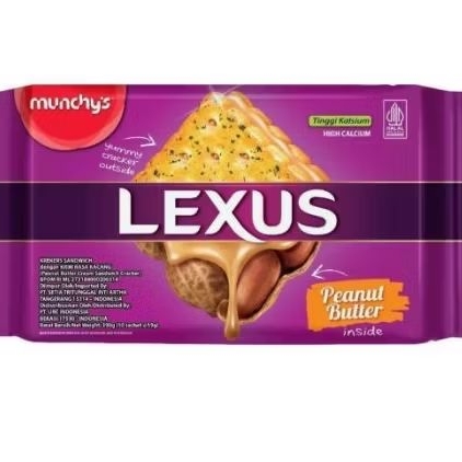 Jual LEXUS PEANUT BUTTER SANDWICH BISKUIT 190GR 1 PACK ISI 10 SACHET ...