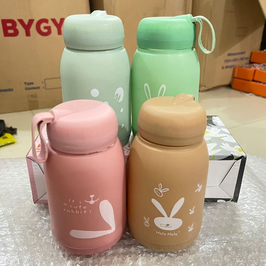 Jual Botol Minum Kaca Rabbit / Tumbler Minum Anak Motif Rabit ...