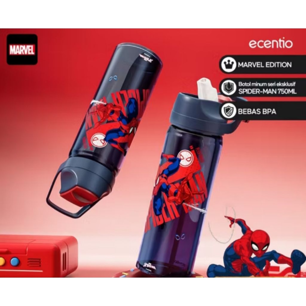 Jual Ecentio Botol Minum Marvel Eksklusif Spiderman (750 ml). | Shopee ...