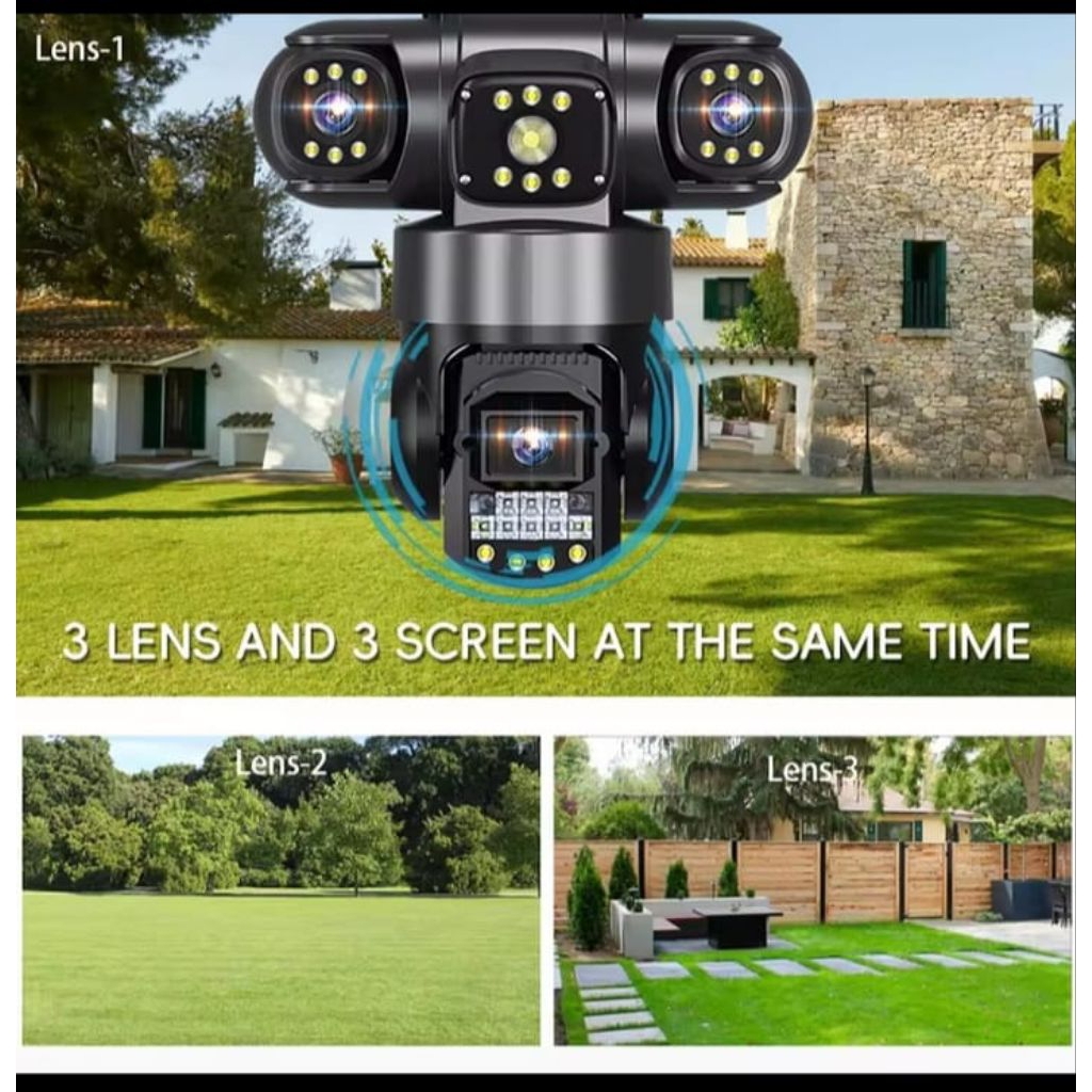 Jual IP CAMERA OUTDOOR TIGA LENSA/ TIGA LAYAR CAMERA SIM-CARD 4G 10X ...