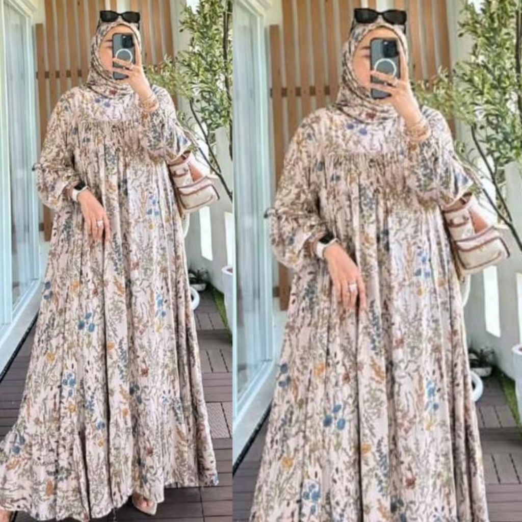 ROSSA SET HIJAB Gamis Terbaru Wanita Kekinian Best Seller Gamis Set Hijab Bahan Rayon Premium Jaminan Adem Dress Muslimah Kekinian Busui Friendly