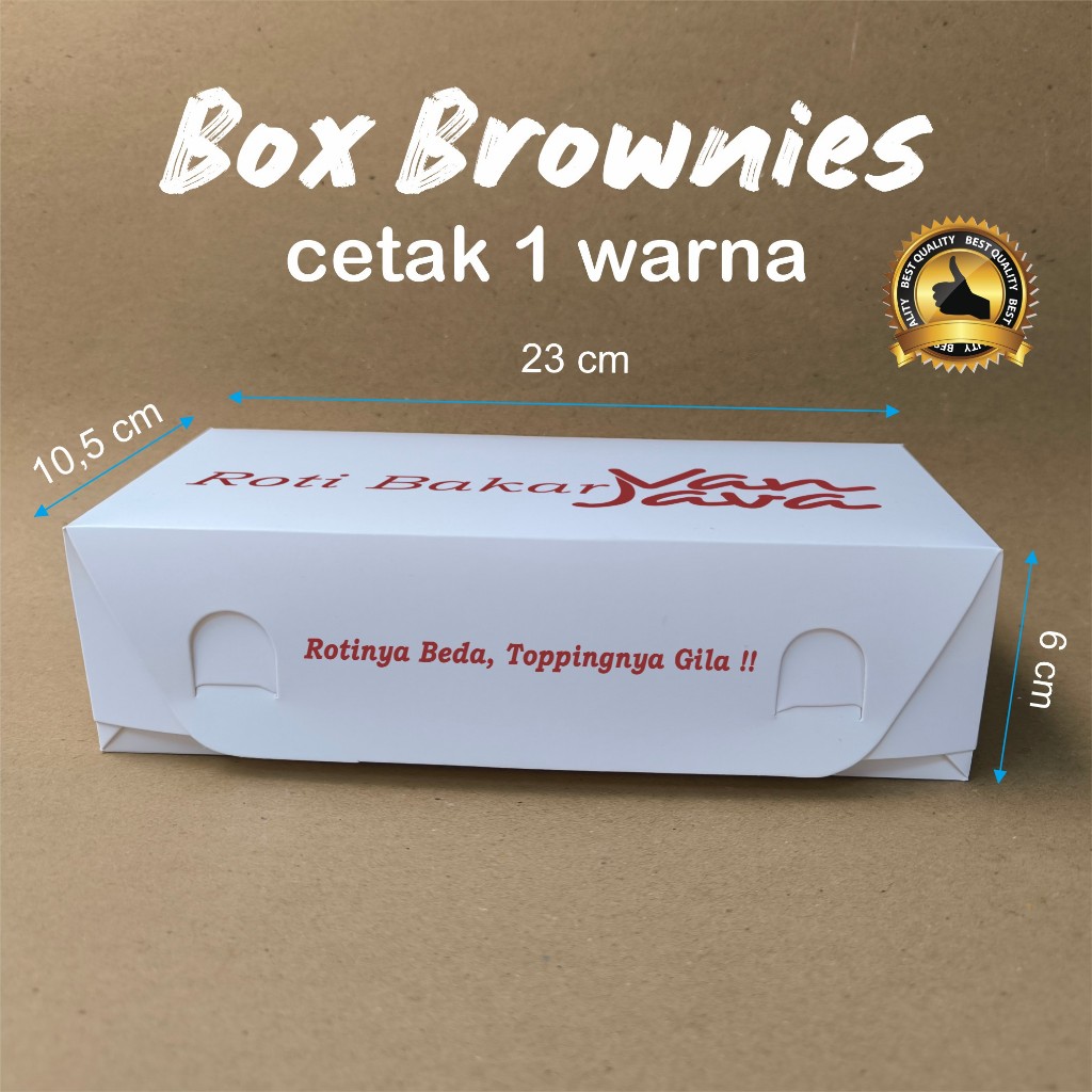 Jual Box Brownies Ivory/Putih Polos 23 x 10,5 x 6 cetak 1 warna Kemasan ...