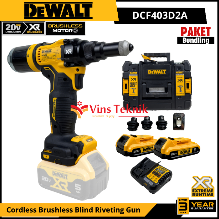 Jual DEWALT DCF403 Mesin Rivet Baterai Cordless Brushless Riveter Blind ...