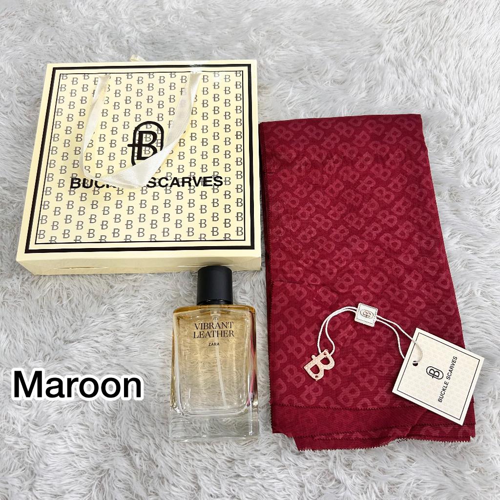 Buckle Scarves Box By Azara Hijab Segi Empat Monogram Embos Original Terbaru Free Box
