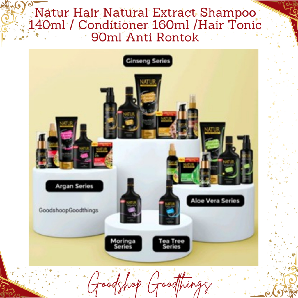 Jual Natur Hair Natural Extract Shampoo 140ml / Conditioner 160ml /Hair ...