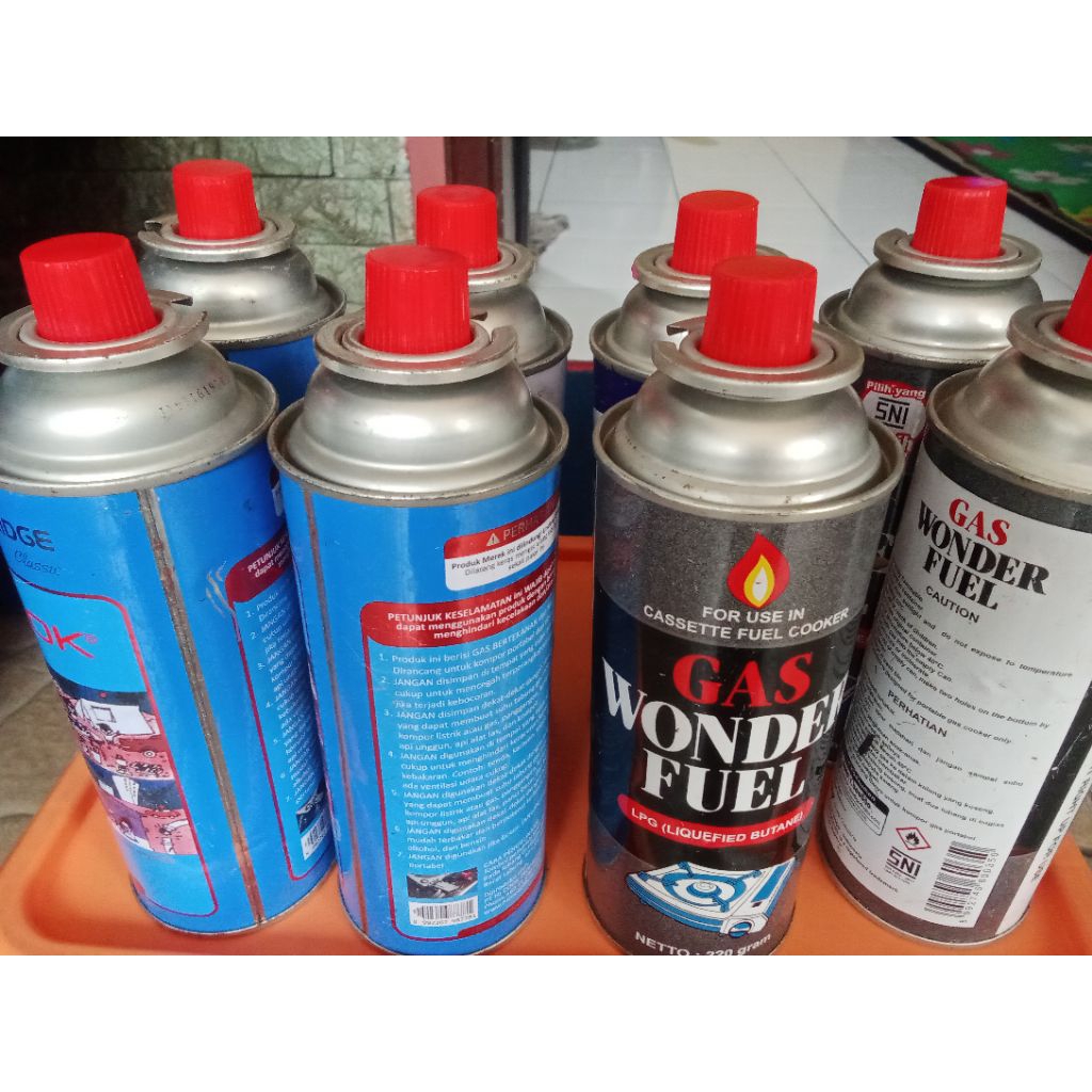 Jual Kaleng tabung portable gas camping refill isi plus tutup | Shopee ...