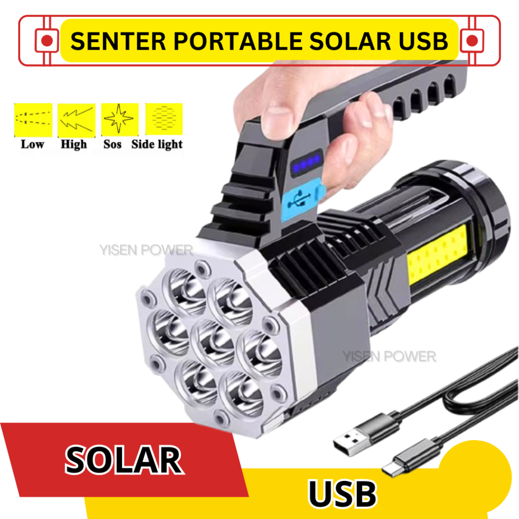 Jual Senter LED Gagang 80W + 20W Senter Rechargeable Senter Cas Led ...