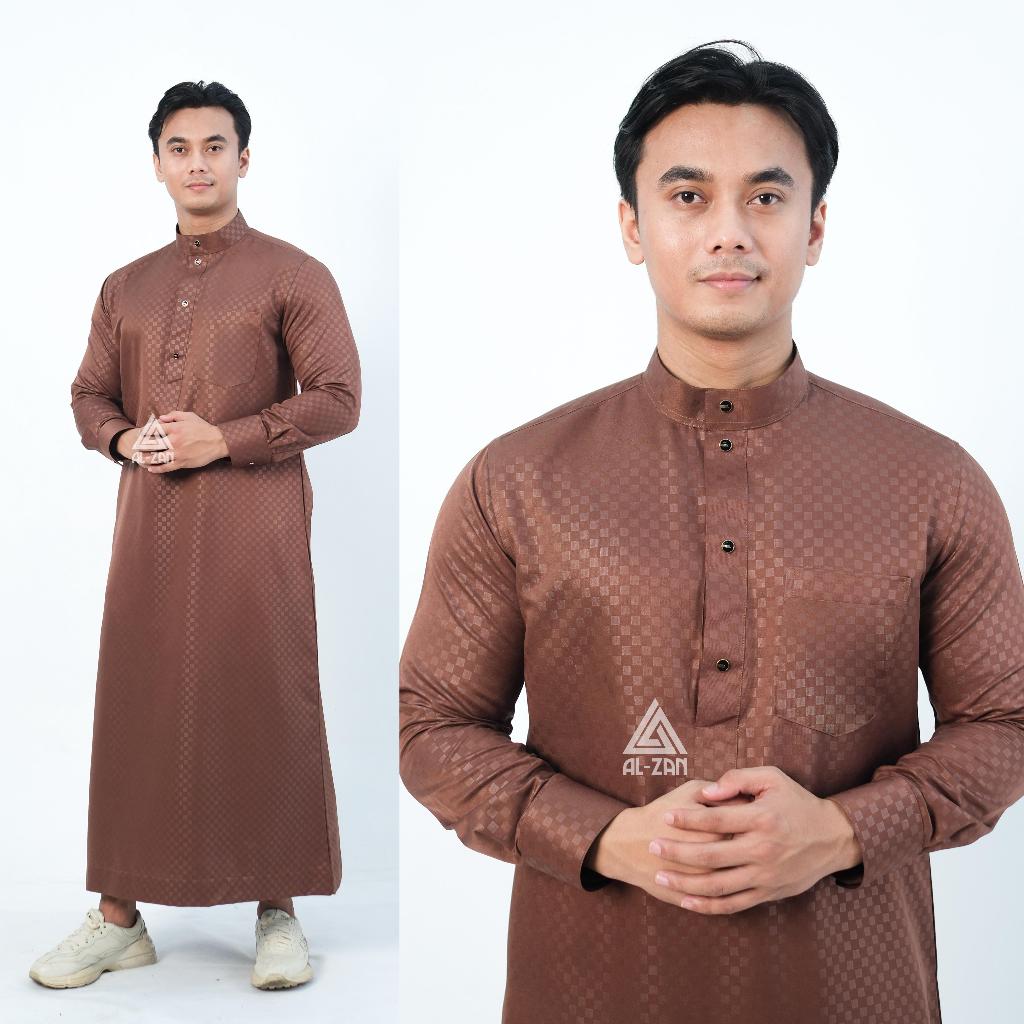 Jual jubah pria muslim slimfit jubah gamis pria Motif emboss lengan ...